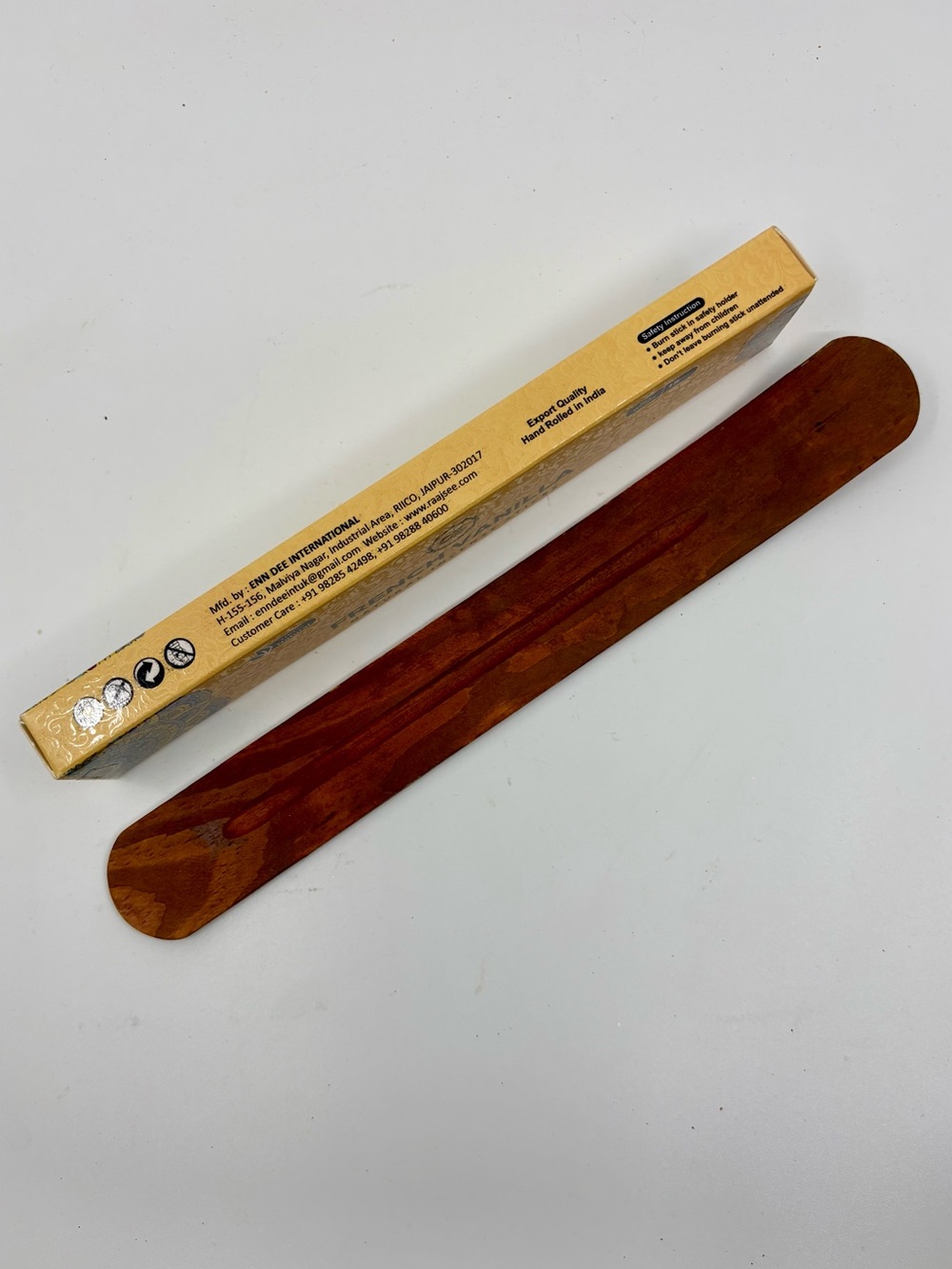NEW French Vanilla Natural Incense Sticks, Wooden Holder, from India. 5 Stones - Picture 3 of 7